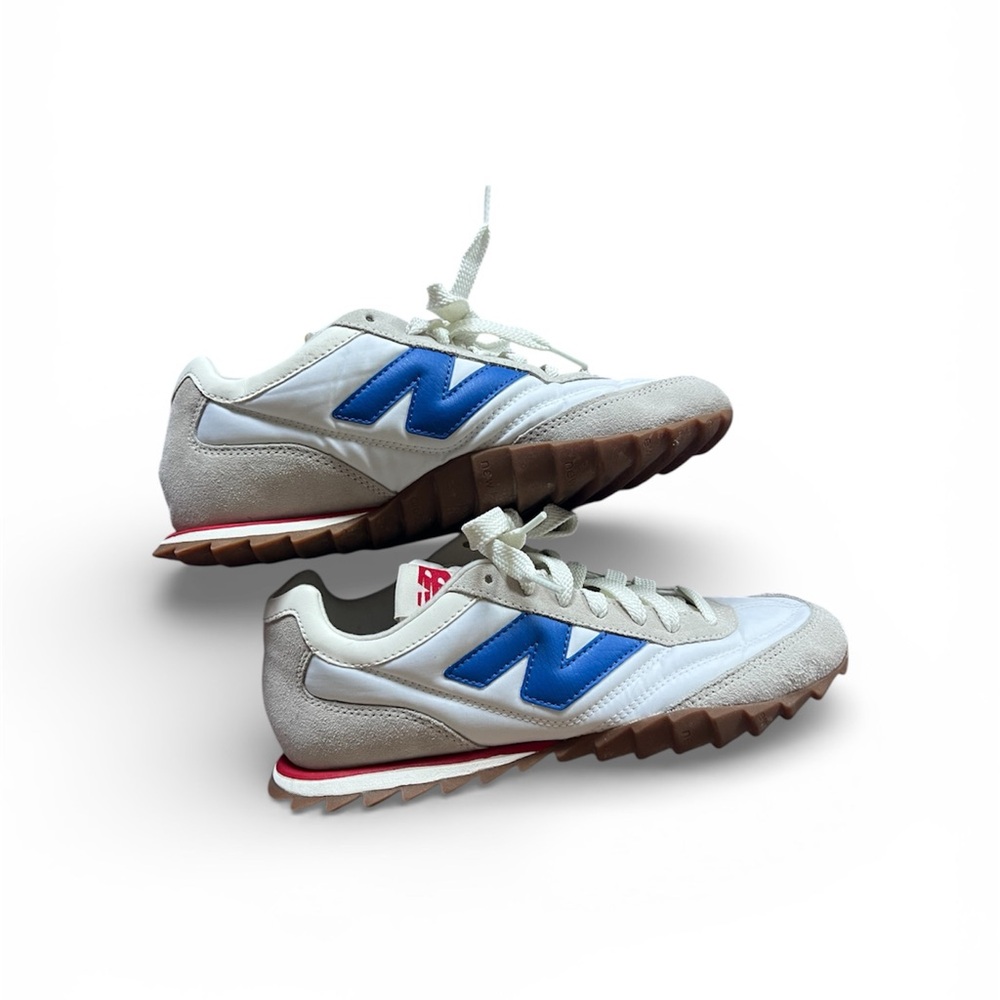 New Balance RC30 White and Blue Athletic Shoes